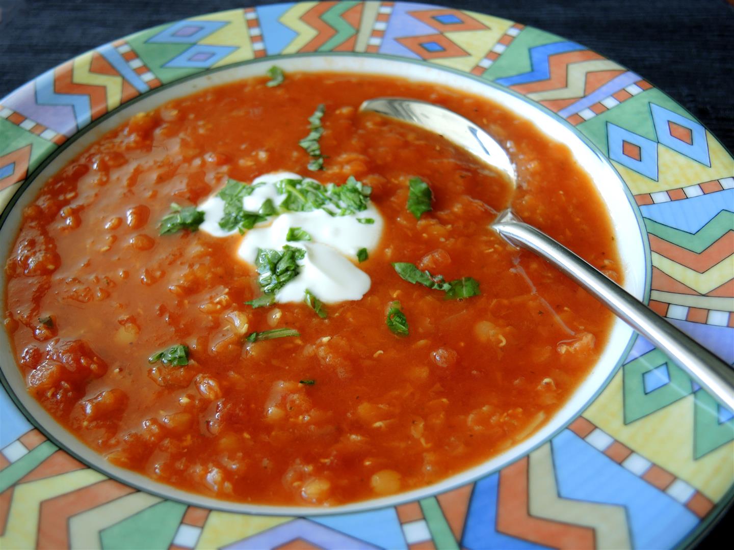 Rote Linsen-Tomaten-Suppe - Chilirosen