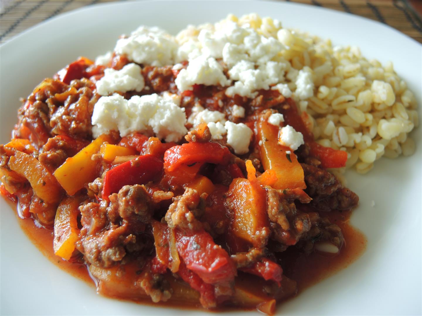 Paprika-Pfanne mit Ebly-Weizen - Lieblingsessen - Chilirosen